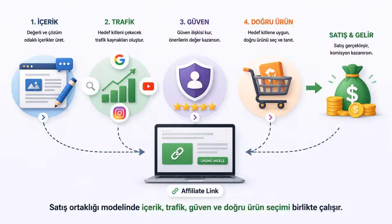 Satış ortaklığı ile gelir elde etme ve affiliate marketing rehberi